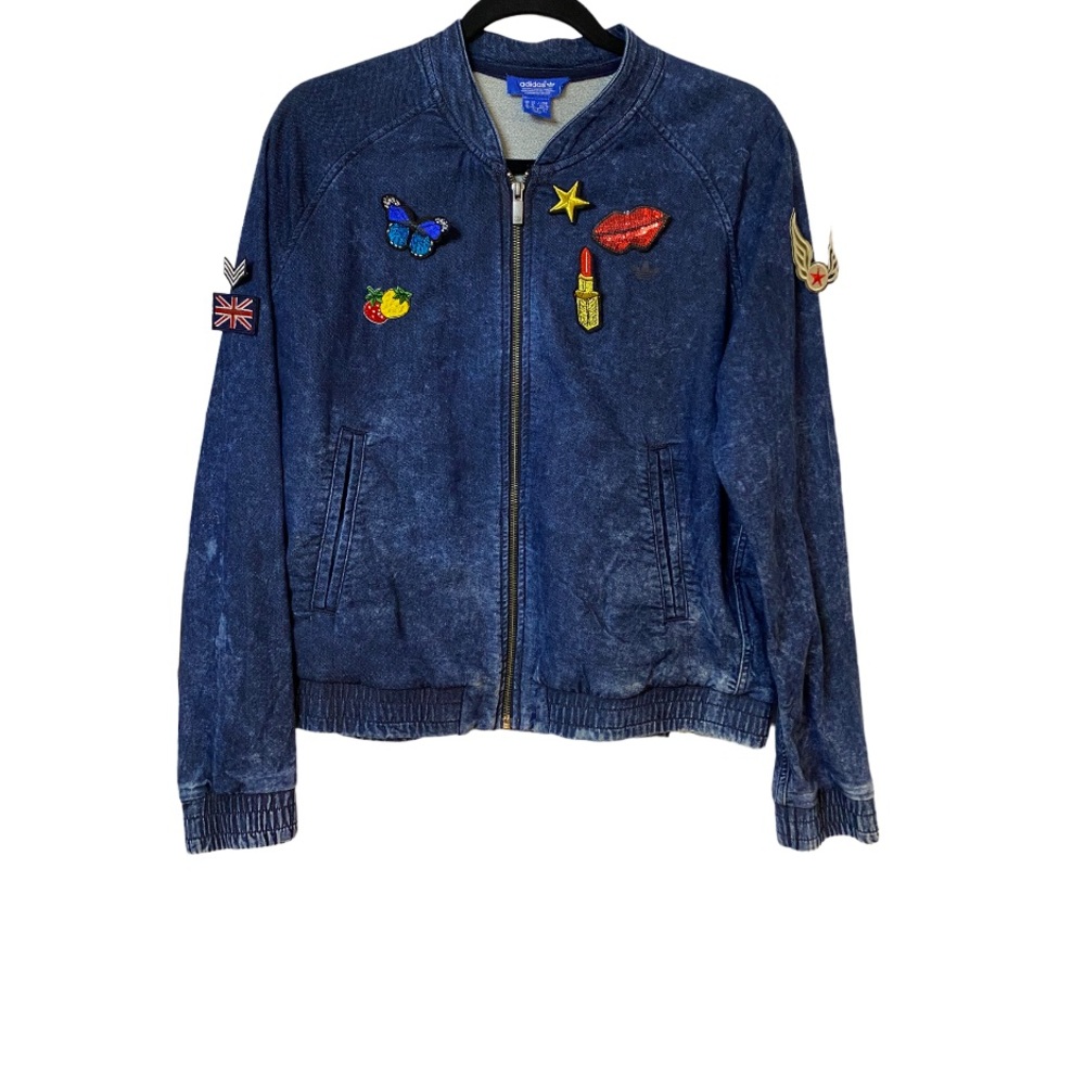 Adidas stonewashed denim jacket size XL